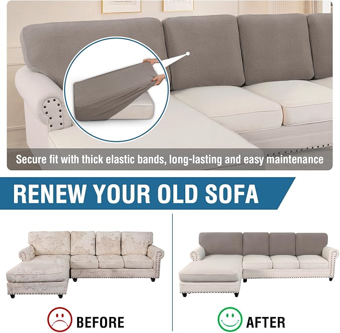 H.VERSAILTEX Backrest Cushion Covers Sectional Couch Back Cushion Covers - Image 5