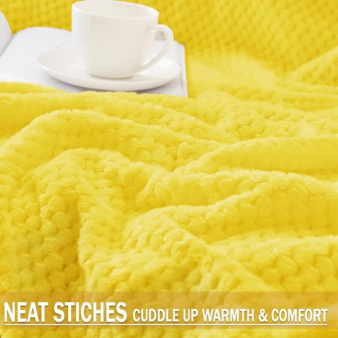 Exclusivo Mezcla Soft Waffle Fleece Bed Blanket Queen Size, Cozy Flannel - Image 7