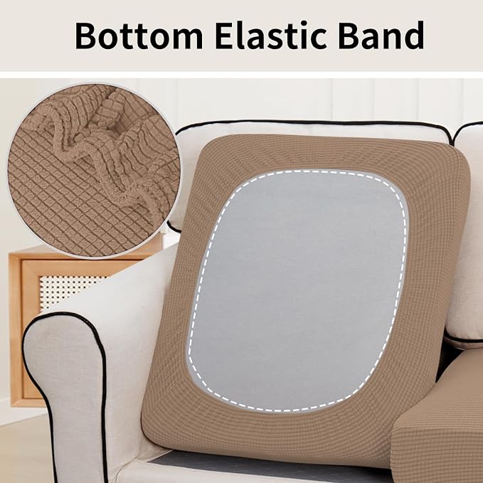 Easy-Going Stretch 3 Pieces Oversized Couch Cushion Cover - Image 4