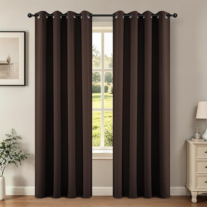Joydeco Blackout Curtains 95 Inch Length 2 Panels Set, Thermal Insulated Long by JOYDECO