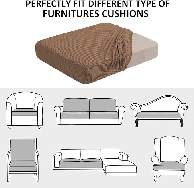 Water Resistant Couch Cushion Covers Stretch Sofa Seat Slipcover - Image 7