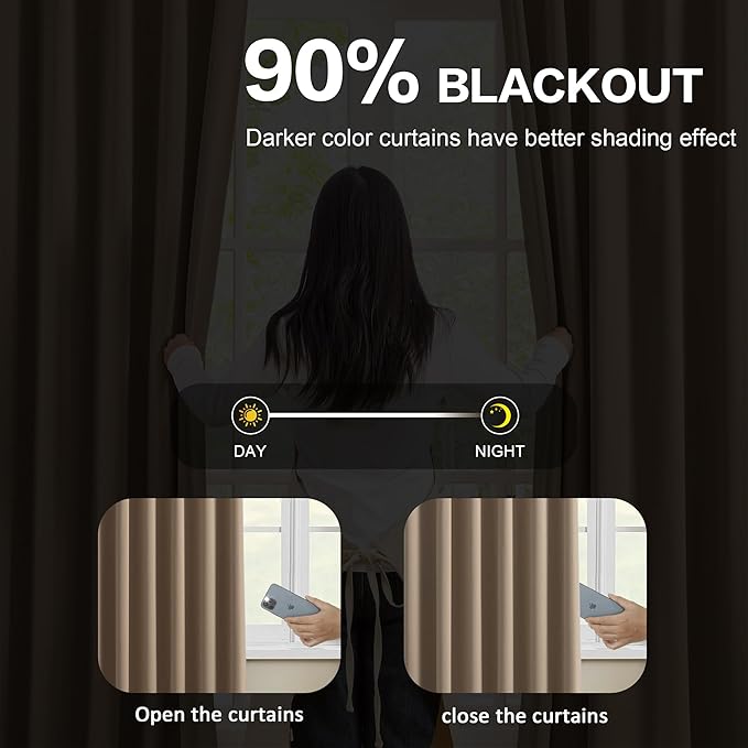 Pinch Pleated Blackout Curtains 120 Inch Long 2 Panels - Image 3