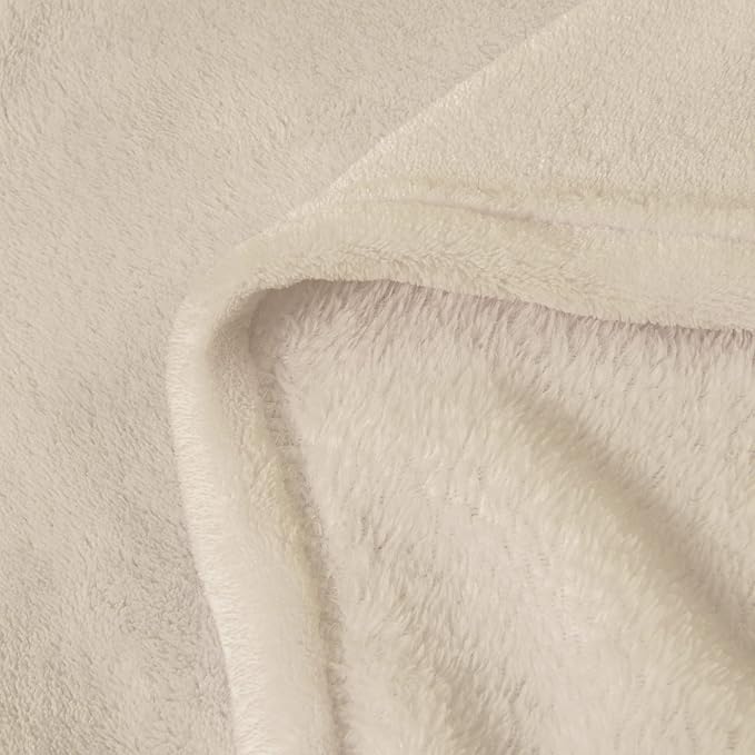 BEDELITE Fleece Blanket Soft Plush Twin Size Blanket Beige 60"x80" | Ultra Soft - Image 5