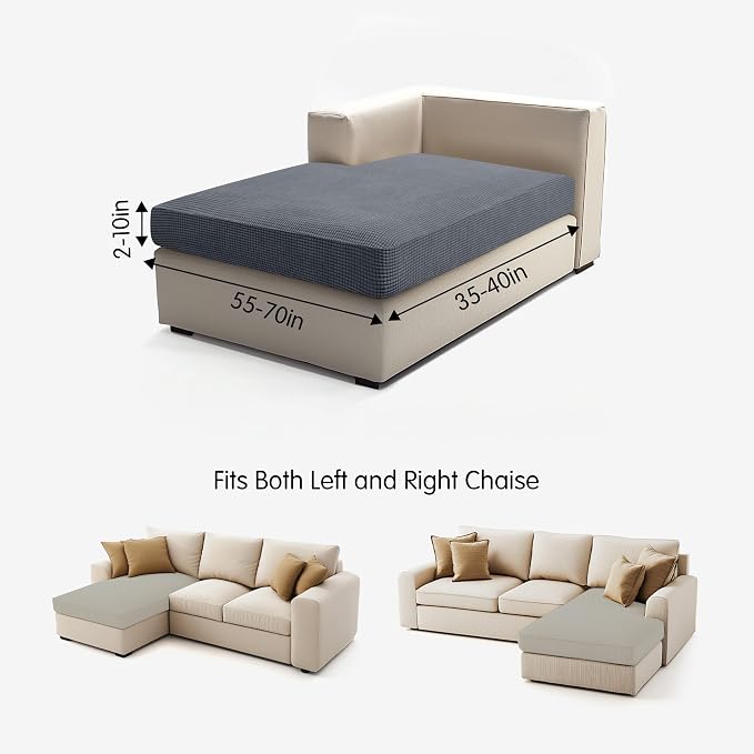 Hokway Stretch Chaise Cover Individual Couch Cushion Slipcovers Reversible - Image 3