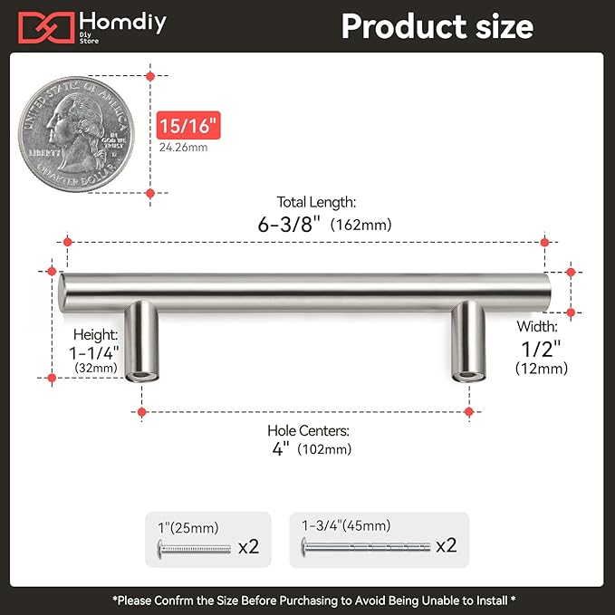 homdiy Kitchen Cabinet Handles Brushed Nickel Drawer Pulls 500 Pack 4in (102mm) Hole Centers Cabinet Pulls Brushed Nickel Cabinet Pulls Cupboard Handles Drawer Handles