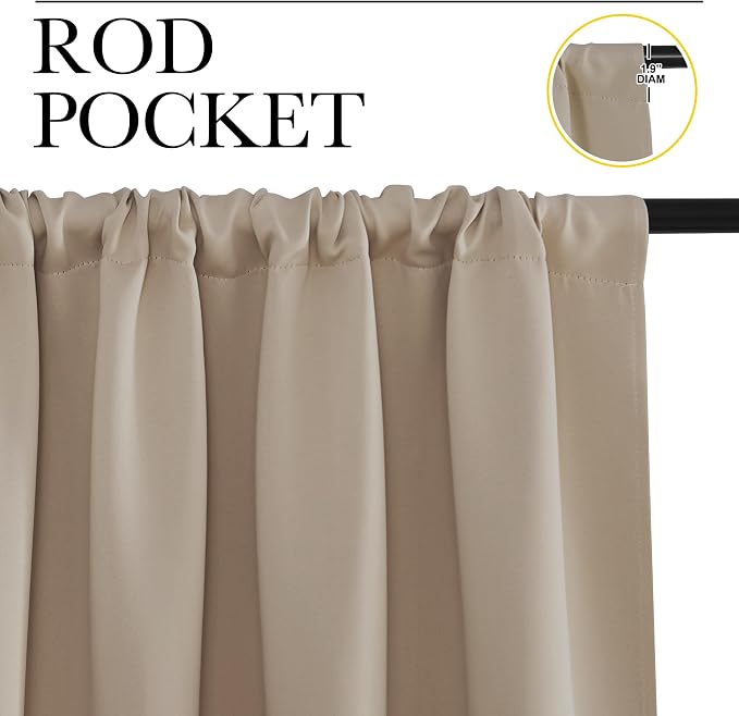 NICETOWN Living Room Curtains, 1 Pair, 70 x 84-inch, Home Decorations Thermal - Image 2