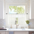 MIULEE 2 Panels Kitchen Tiers Half Window Sheer Curtains 29 X 24 Inch Ivory | by MIULEE