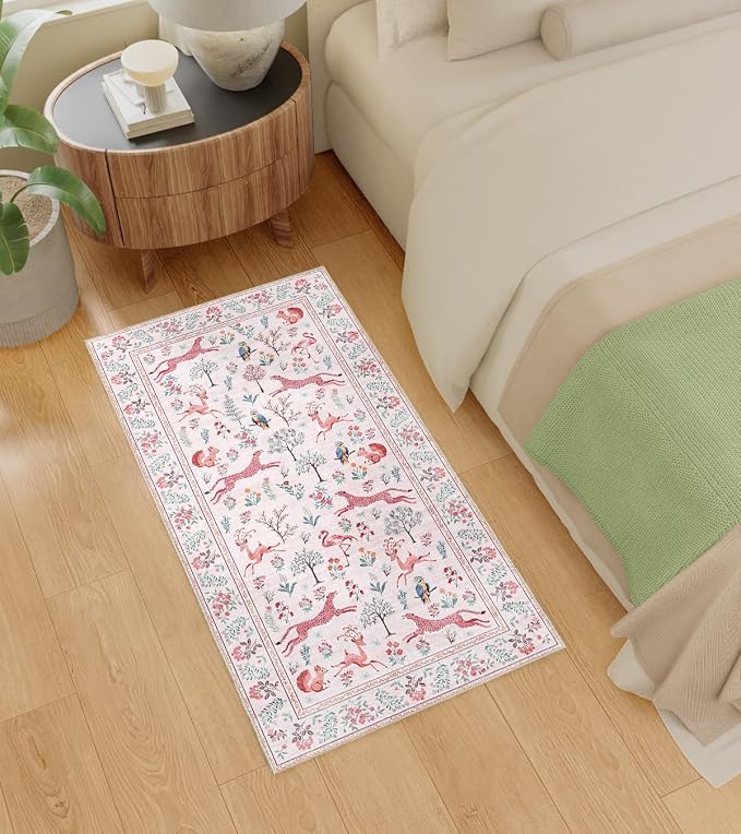 DUKINO 2x4 Rug for Entryway, Animal Washable Runner Rug for Kitchen, Low Pile - Image 4