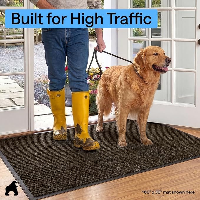 GORILLA GRIP Waterproof Traffic Guard Door Mat, Indoor Outdoor Heavy Duty - Image 7
