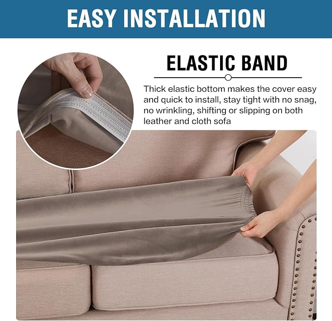 H.VERSAILTEX Velvet Stretch Individual Couch Cushion Cover Plush Cushion - Image 4
