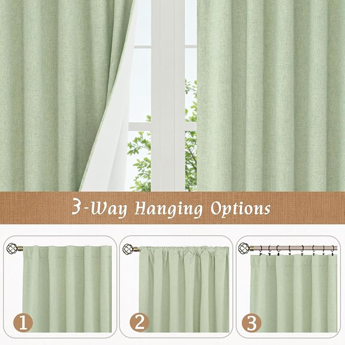 Linen 100% Blackout Window Curtains - Image 9
