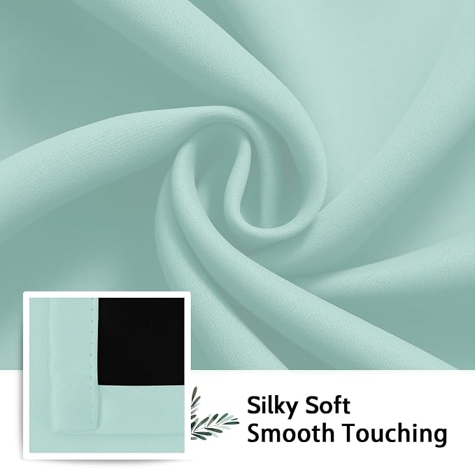 SimpleHome Aqua 100% Blackout Curtains Room Darkening Living Room 96 Inch | - Image 7