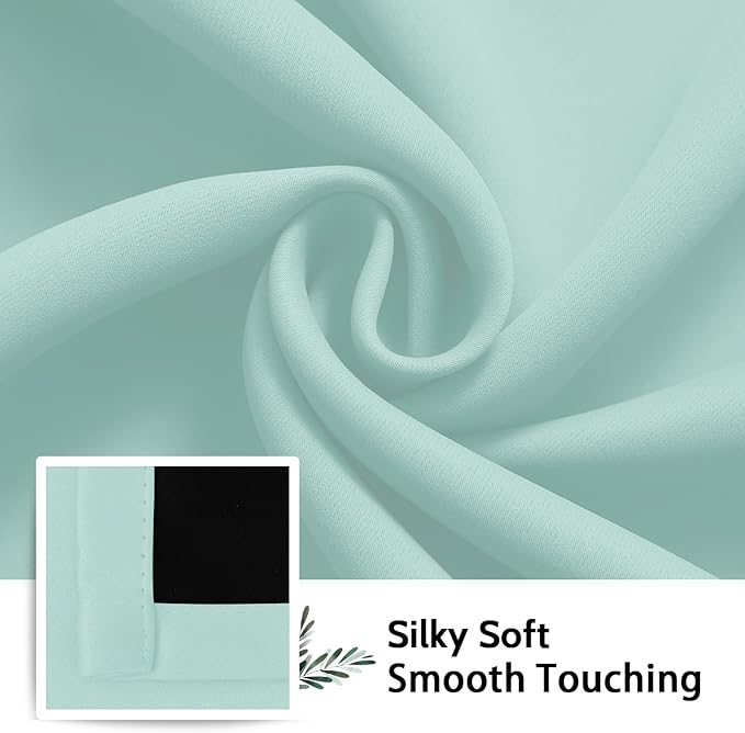 SimpleHome Aqua 100% Blackout Curtains Room Darkening Living Room 72 Inch | - Image 7