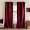 MIULEE Velvet Blackout Curtains 52x108 inches 2 Panels Burgundy Red | Luxury by MIULEE