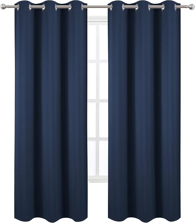 Blackout Curtains 42 x 84 inch/Navy Curtains Set of 2 Panels/Thermal Insulated - Image 2