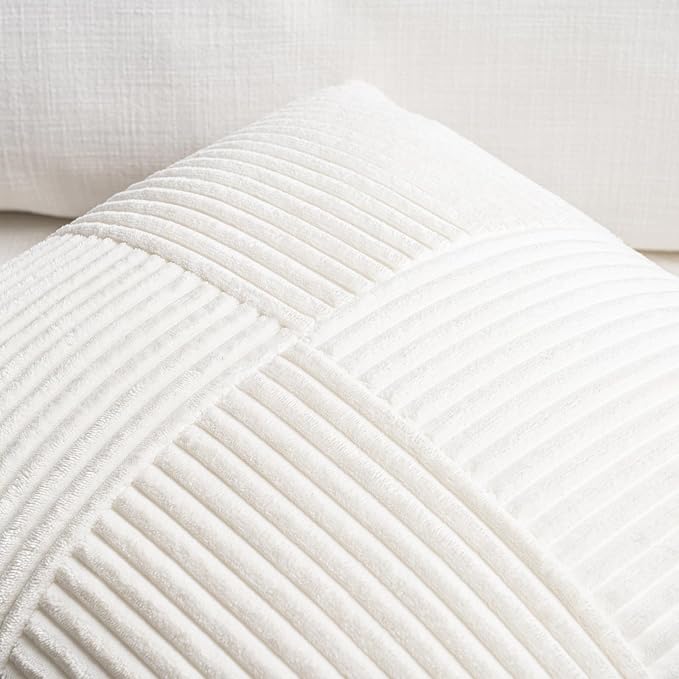 Fancy Homi Set of 2 Cream White Boho Long Lumbar Body Decorative Throw Pillow - Image 3