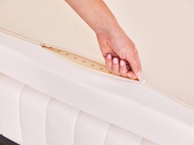 Pure Green Natural Latex Mattress Topper w/Luxury Cover - Soft - 3 Inch - King Size (GOLS Certified Organic)