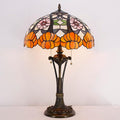Tiffany Table Lamp Orange Flower Stained Glass Desk Lamp 16X16X24 Inches Reading Light