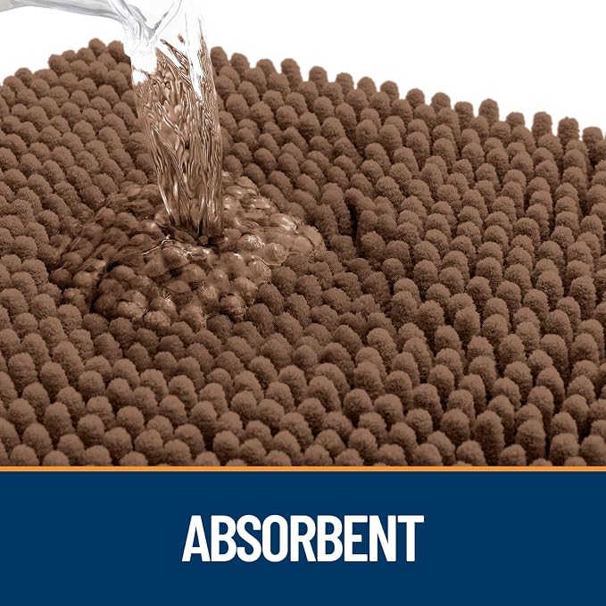 OLANLY Dog Door Mat for Muddy Paws 47x32, Super Absorbent Chenille Mud Mat | - Image 3