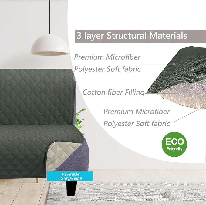 U-NICE HOME Futon Sofa Covers 68''Armless Couch Cover, Pet Friendly, Elastic - Image 3