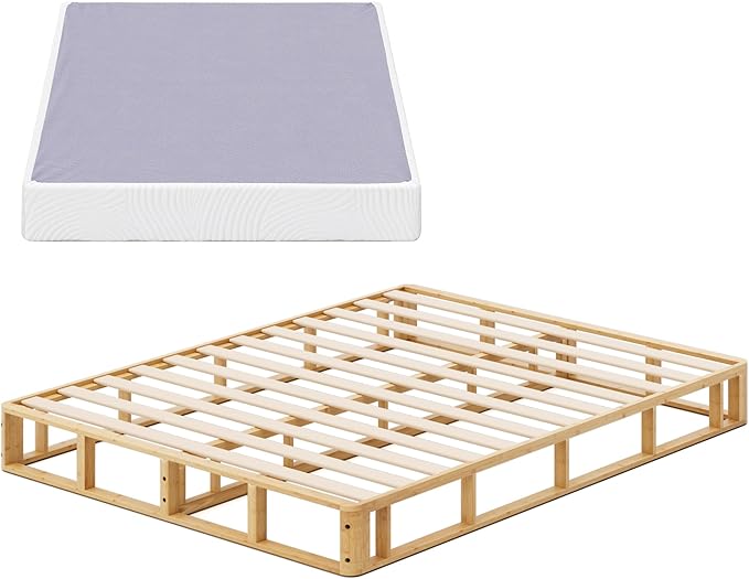ZINUS Edgar 8 Inch Bamboo Box Spring, Mattress Foundation, Sturdy Bamboo Structure, Low Profile, Easy Assembly, King