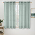 MIULEE Aqua Blue Linen Curtains 52x54 Inch 2 Panels by MIULEE