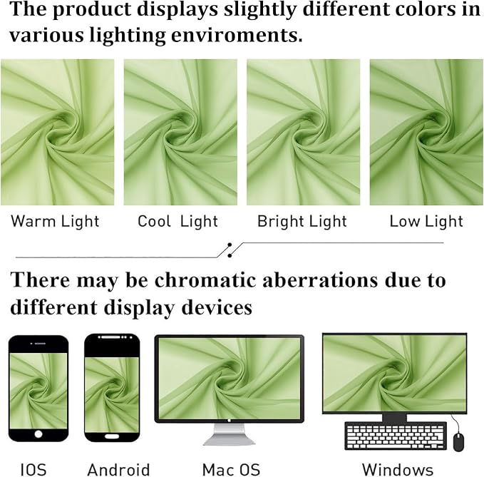 Lime Sheer Curtains 78 Inches Long 2 Panels, Rod Pockets Light Filtering Living - Image 4