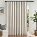 INOVADAY Linen Textured 100% Blackout Sliding Door Curtains 102x108 Beige | 1 by INOVADAY
