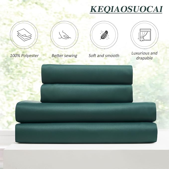 Emerald Hunter Green Curtains 102 Inches Long 2 Panels Set, Custom Viral Pleat - Image 5