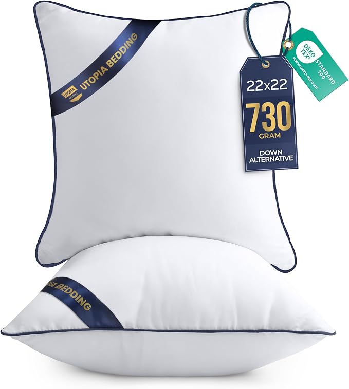 Utopia Bedding 22x22 Throw Pillow Inserts, Decorative Pillows, Plush & by UTOPIABEDDING