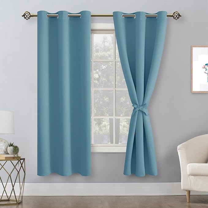 Blackout Curtains for Bedroom, Stone Blue 42 x 63 Inch, 2 Panels | Thermal - Image 8