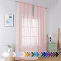 Simplebrand Blush Sheer Curtains 96 Inches Long, Light Filtering Light Purple by Simplebrand