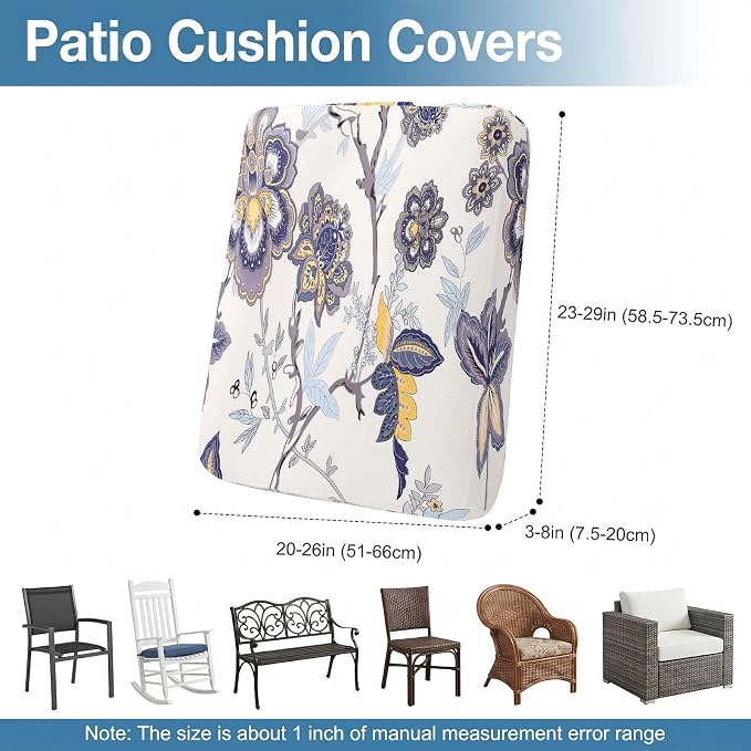 Waterproof Outdoor Cushion Covers, Stretch Patio Slipcovers | UV Resistant - Image 6