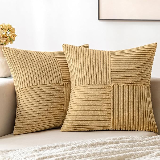 MIULEE Cream Yellow Decorative Throw Pillow Covers by MIULEE