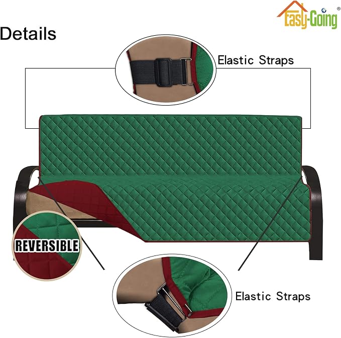 Easy-Going Reversible Couch Cover, Large Futon Sofa, Water Resistant Furniture - Image 3