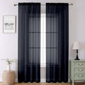 Black Sheer Curtains 90 Inches Long 2 Panels Set, Privacy Voile Light Filtering by Lecloud
