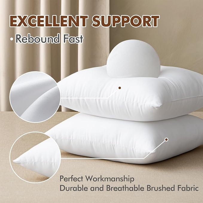 MIULEE 28x28 Euro Pillow Insert, Throw Pillow - Image 2