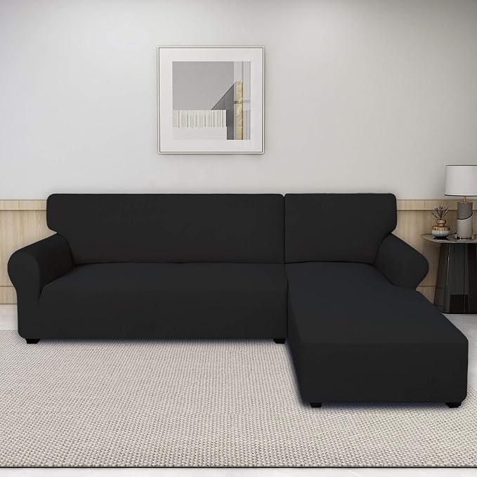 PureFit Stretch Sectional Couch Covers 2 pcs Non Slip L Shape Sofa Cover | - Image 2