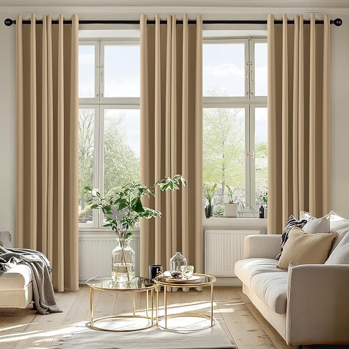 MIULEE Blackout Curtains for Bedroom 2 Panels 40 x 84 Inch Long Taupe Brown | - Image 6