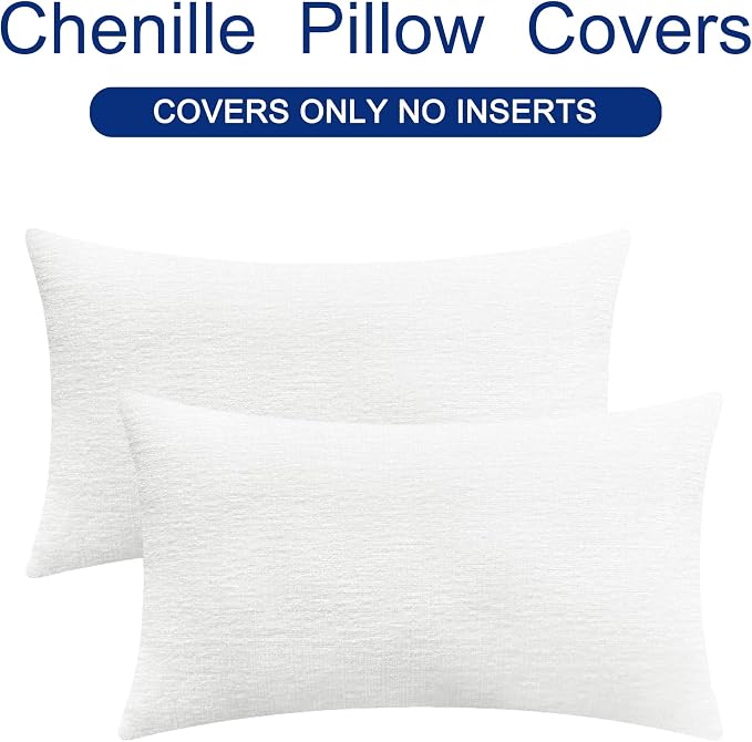 CaliTime Decorative Couch Throw Pillow Covers 26 X 16 Inches True White | Pack - Image 6
