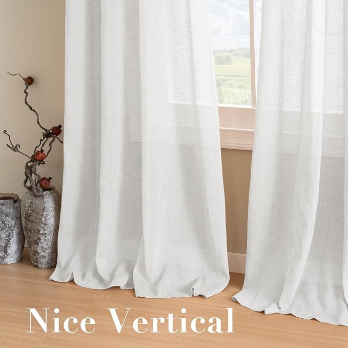 H.VERSAILTEX Linen Curtains Flax Linen Blended Curtain Panels - Image 7
