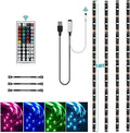HOUHUI USB LED Strip Lights Kit, 4 Pre-Cut 1.64ft/6.56ft RGB LED Light Strips, Color Changing TV Backlights with Remote, RGB 5050 Bias Lighting for TV, PC, Monitor, Home Theater, DIY Decoration