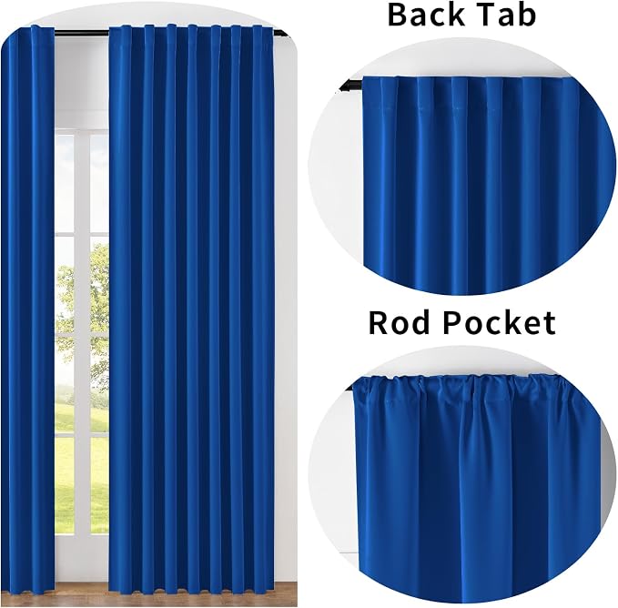 Joydeco Blackout Curtains 108 Inches Long, Thermal Insulated Black Out Curtains - Image 2