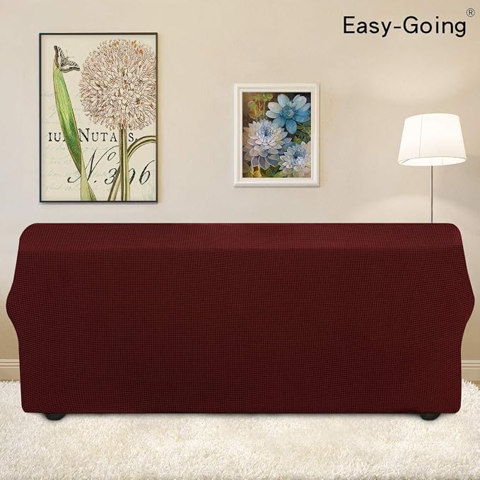 Easy-Going Stretch 4 Seater Oversized Sofa Couch Cover Wine | 1-Piece Extra - Image 3