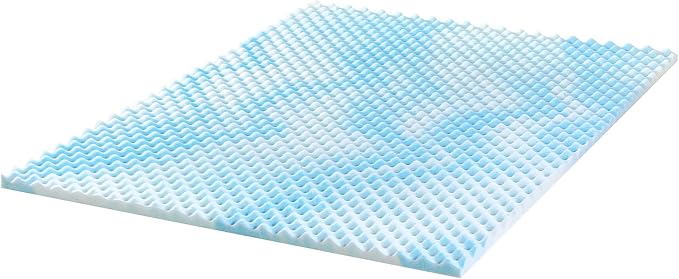 ZINUS 1.5 Inch Swirl Gel Cooling Memory Foam Mattress Topper, Smaller, More Convenient WonderBox Packaging, Cooling, Airflow Design, CertiPUR-US Certified, Full