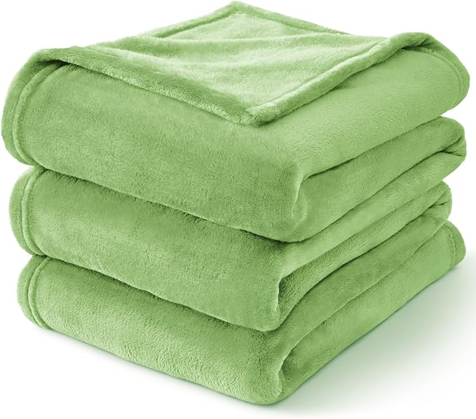 BEDELITE Fleece Blanket Soft Plush King Bed Blanket Grass Green 108"x90" | - Image 7