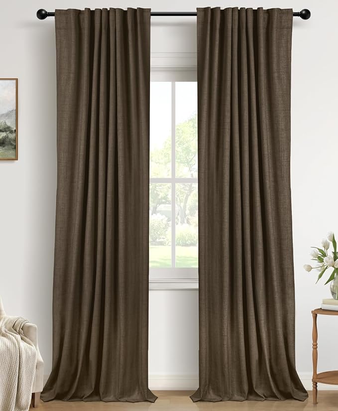 Faux Linen Total Blackout Curtains by 100BlackoutShield