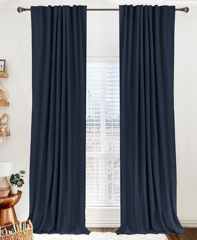 Linen Textured Total Blackout Curtains by 100BlackoutShield