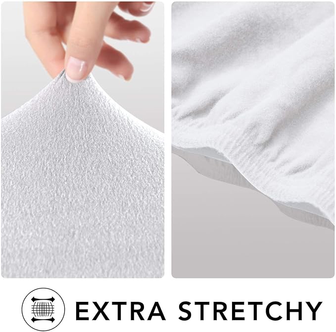 PureFit Stretch Couch Covers for Sofa 4 Seater Slipcovers White | 1-Piece Sofa - Image 4