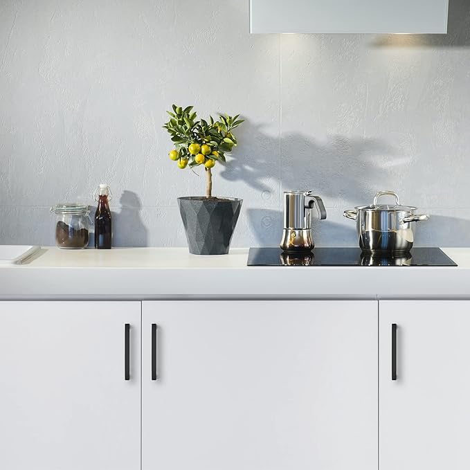 Ravinte 1 Pack Black Cabinet Pulls 5 Inch Square Kitchen Cabinet Handles Matte Black Kitchen Hardware for Drawer Pulls Drawer Handles Come with Screwdriver